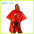 Poncho de lluvia rojo desechable emergencia PE para adultos